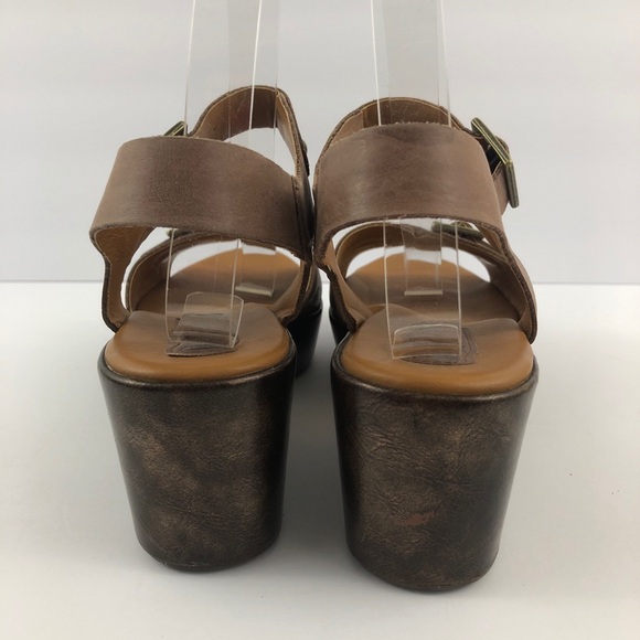 Korks by Kork Ease Anna Mocha Leather Platform Sandals Womens - Picture 3 of 13